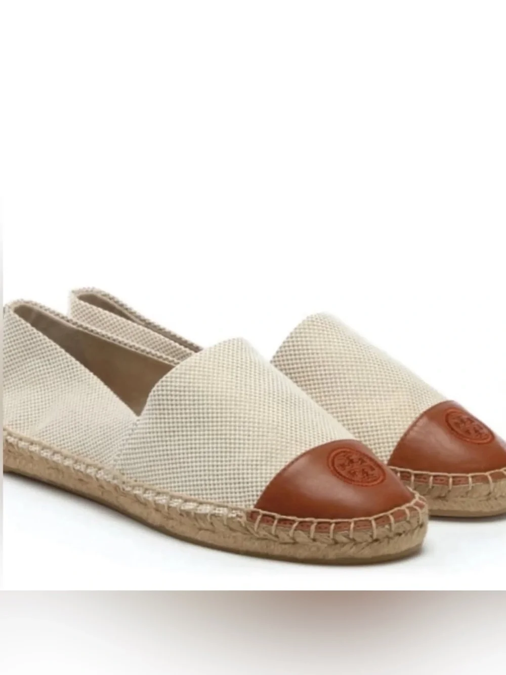 Tory Burch Color Block Canvas and Leather Espadrille, Women’s 7